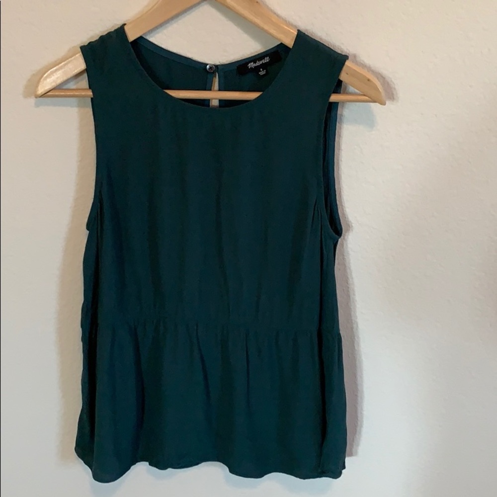 Madewell sleeveless peplum blouse